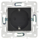 SKANDY Розетка с заземлением с защитными шторками 16А SK-R04Bl черный IEK