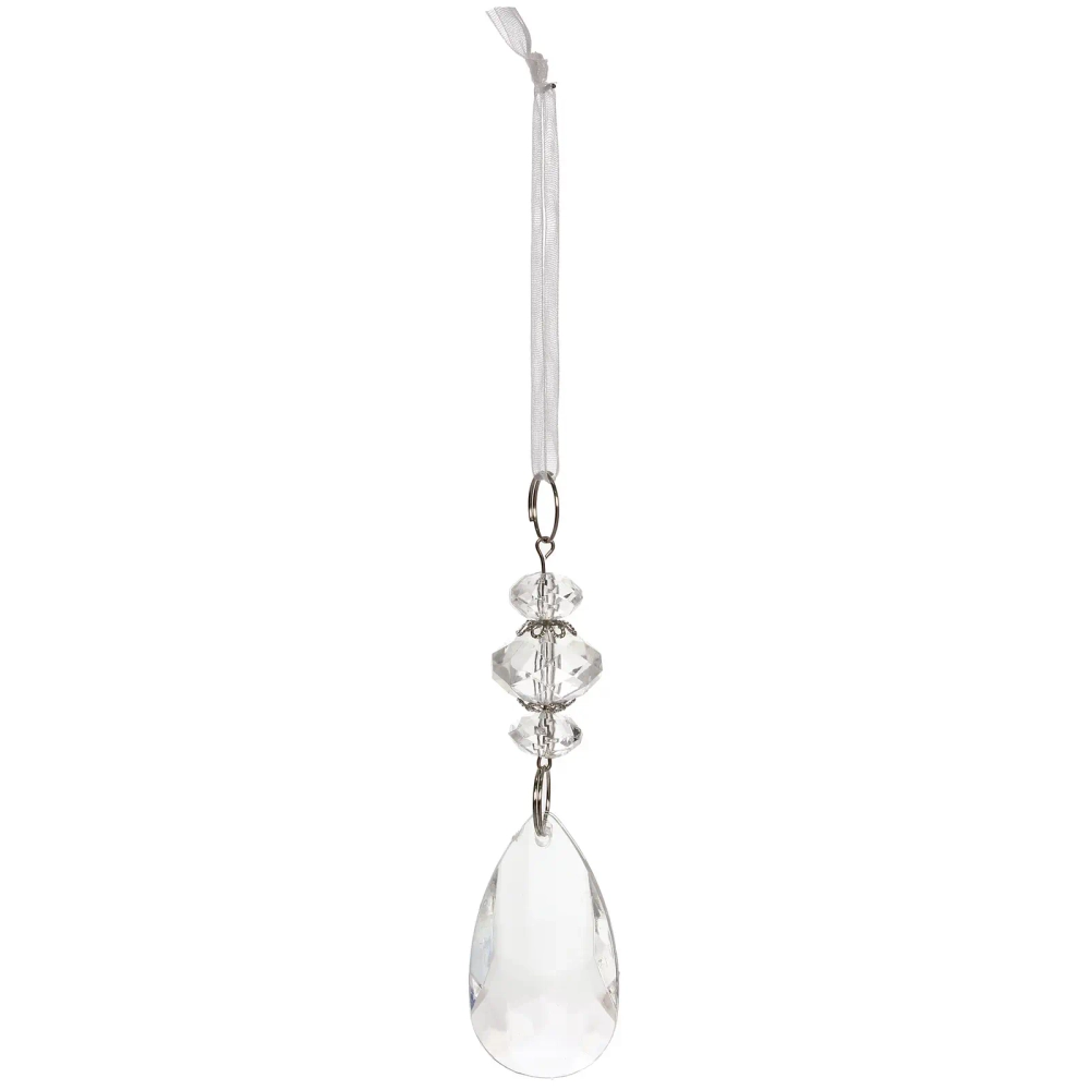 Украшение новогоднее «Сияющая капля» 10 см, Прозрачный