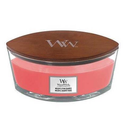 Свеча ароматическая WoodWick Melon & Pink Quartz элипс 453 г.