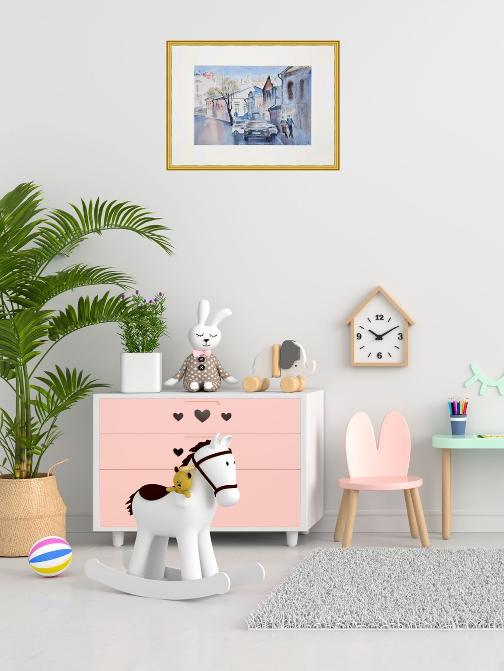 Картина авторская акварельная в паспарту 30х40 см на стену для интерьера "В переулках Таганки"