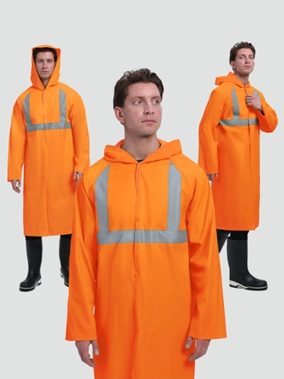 Плащ влагозащитный сигнальный PROFLINE Base СОП (ПВХ,180), оранжевый