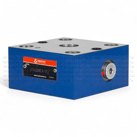 LFA32WEA-7X/ - Крышка для логического клапана, типоразмер Ду32 функционал - WEA = крышка под установку распределителя Ду6, два выхода X и Y, управления из канала А, внешний канал X - нет, уплотнение NBR