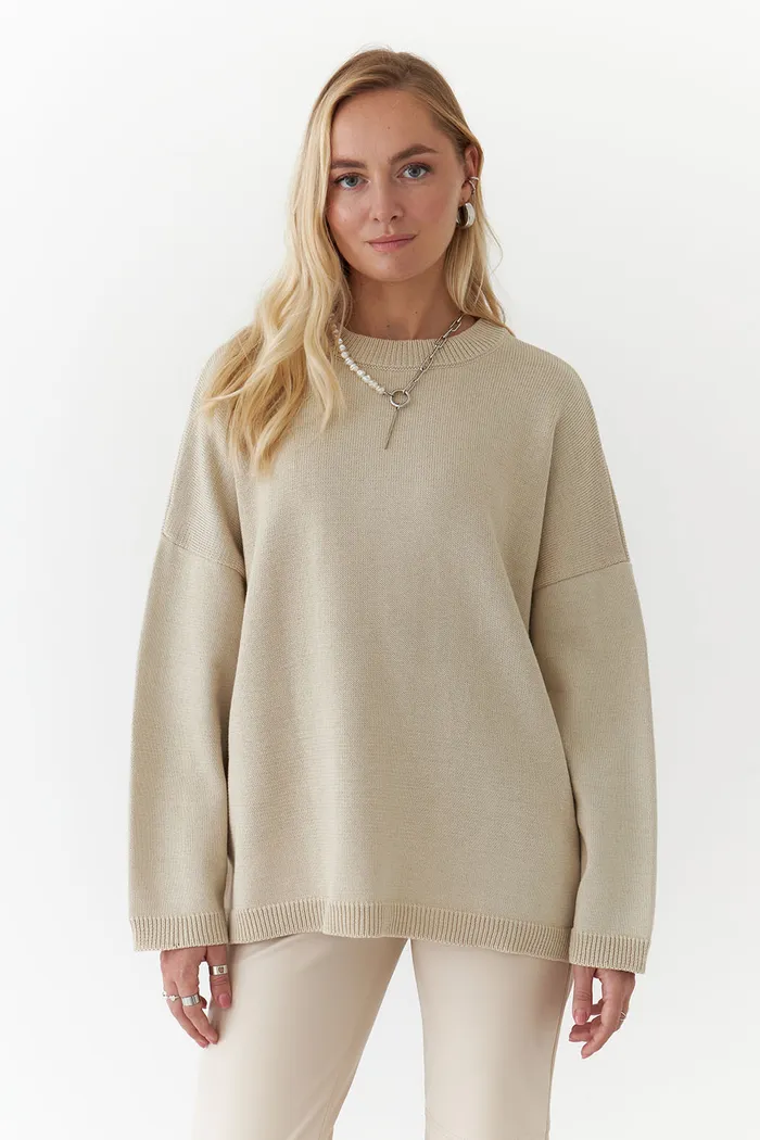 Джемпер с хлопком цвета беж