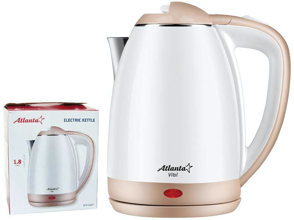 Чайник электрический 1,8л Atlanta ATH-2437, двухстенный, 1800Вт