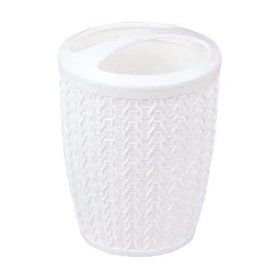 Подставка д/зуб.щеток Вязаное плетение (белый)