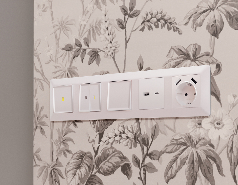 AP2040 Лицевая панель ALFA (Жемчуг) для 2-кл выключателей с подсветкой QUANT