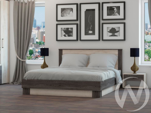 Кровать КД-2.6 1400 Спальня Версаль-1 (дуб сакраменте/ясень анкор)