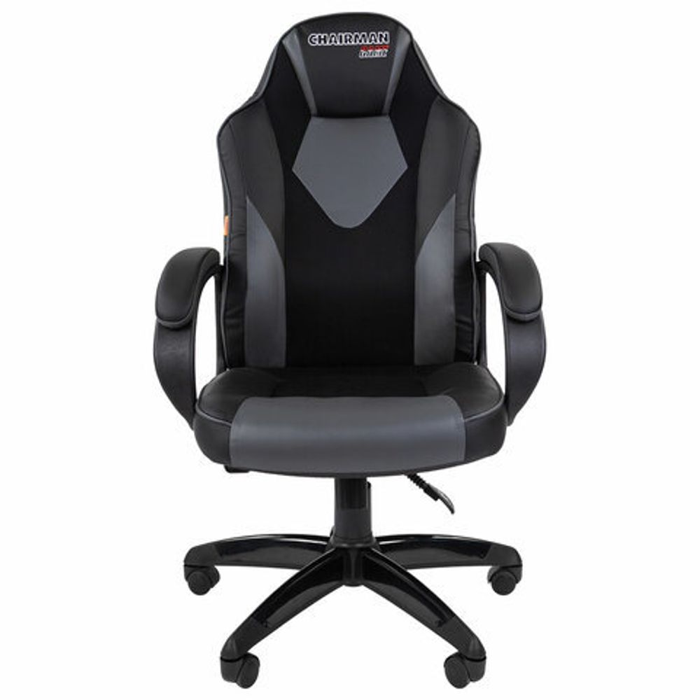 Кресло компьютерное СН GAME 17, ткань TW/экокожа, черное/серое, 7024558