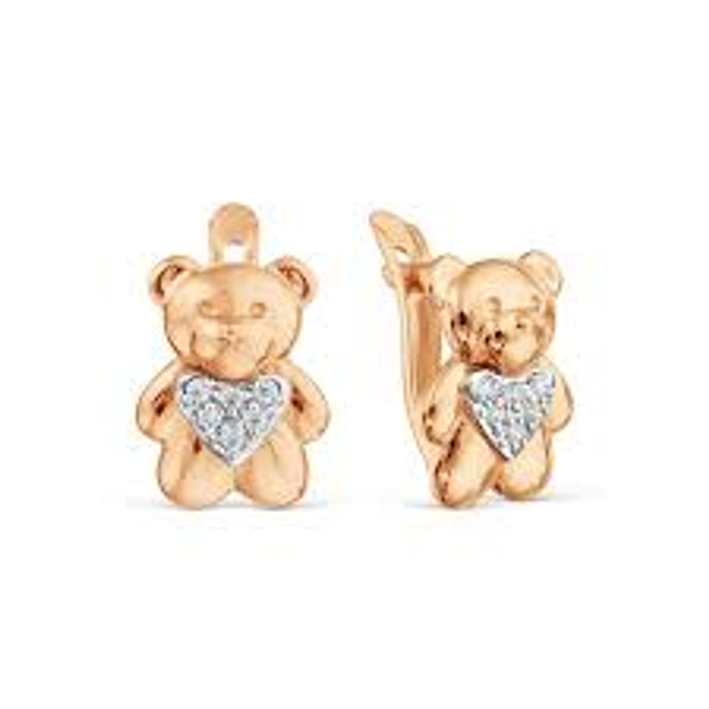 Серьги из золота с фианитами