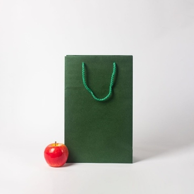 Пакет 23x36x10, зеленый, плотный крафт