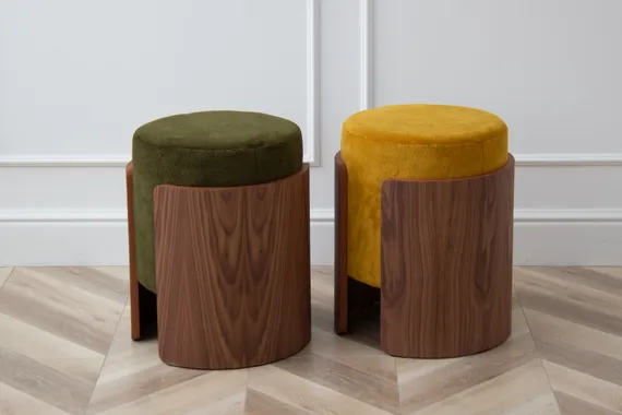 Пуф Lagom (зеленый, орех)