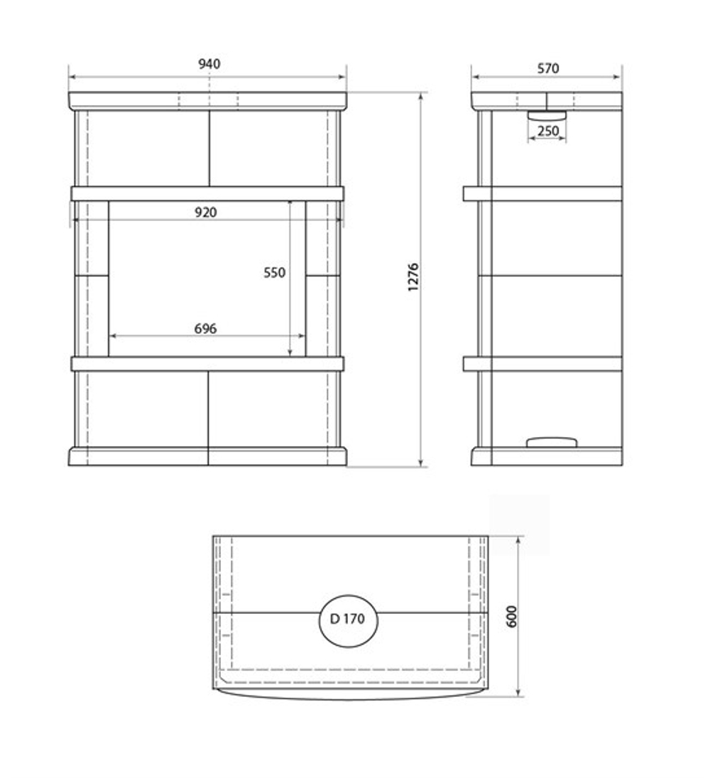 Камин ASTON 700 «VYBORG» Н-1276 Амфиболит