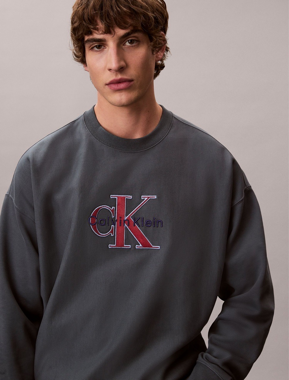 Свитшот Calvin Klein Premium Terry Monologo Relaxed Harlem Night Blue
