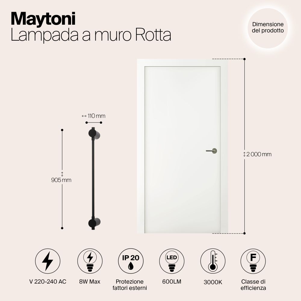 Настенный светильник (бра) Maytoni MOD413WL-L8B3K