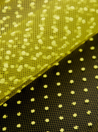 Фатин горох, 28 гр/м2, 150 см, лимонно-жёлтый