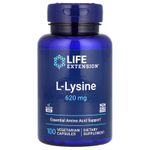 Life Extension, L-лизин, 620 мг, 100 растительных капсул