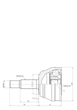 ШРУС наружный (компл.)  VW G2/G3/B3/B4 GANZ GIK04038