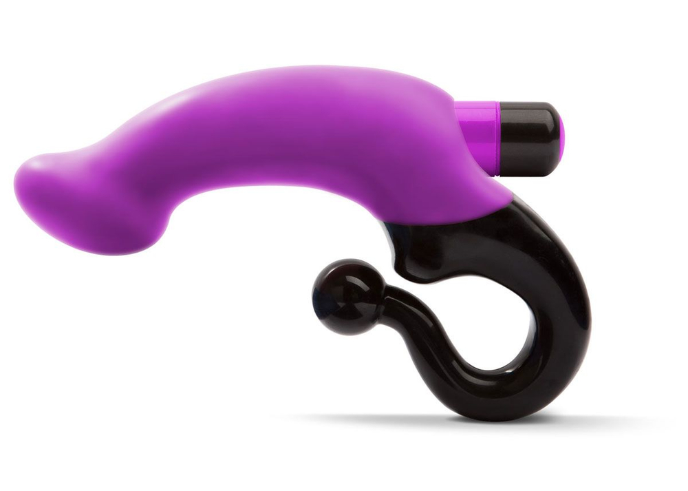 Вибромассажер с изогнутой ручкой Lola - 14,2 см. (Цвет: фиолетовый)