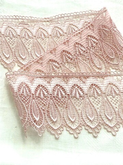 Кружево гипюр 100 мм 1м, цвет пудра