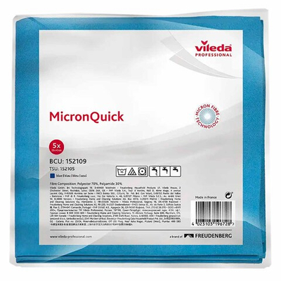 Салфетка Vileda МикронКвик, голубая 38х40 см 1/5
