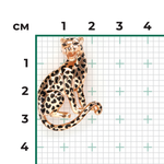 Брошь «Леопард» из красного золота с эмалью