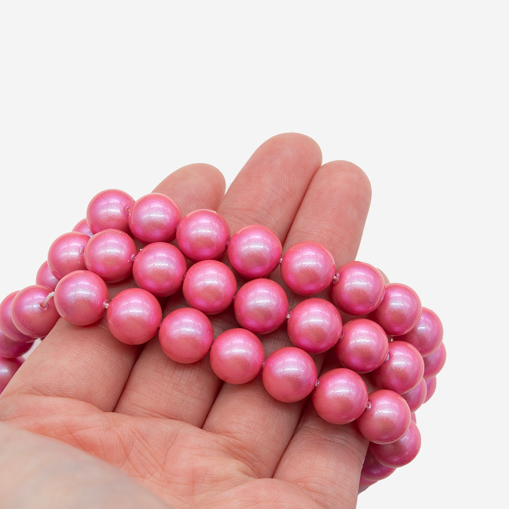 Жемчуг Майорка, оттенок "Hot Pink", шар 10мм, улучшенное покрытие