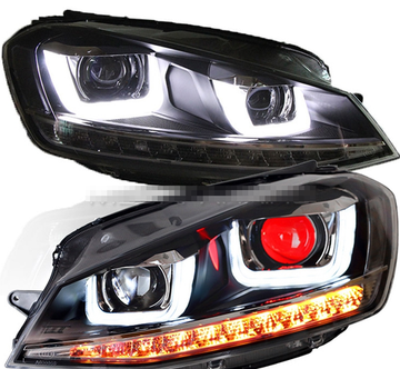 Передние фары Гольф 7 V6 type [Комплект Л+П; ходовые огни; LED поворотник; электрокорректор]