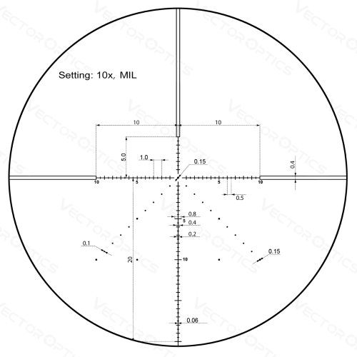 Прицел Vector Optics Veyron 10x44, SF, сетка MPR-V5 (MIL) (SCOM-41)