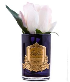 Ароматизированная роза светло-розовая в черной вазе, Cote Noire