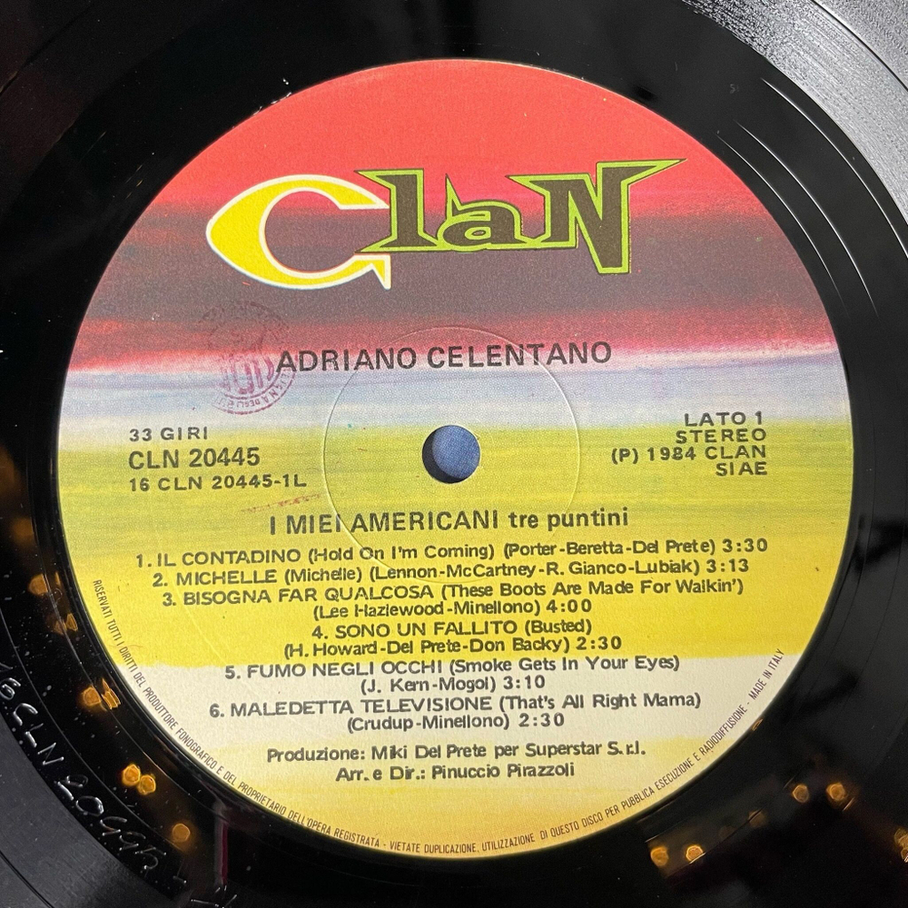 Винтажная виниловая пластинка LP Adriano Celentano Адриано Челентано I Miei Americani (Tre Puntini) (Italy 1984) Susanna