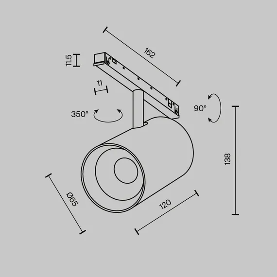 Трековый светильник Technical TR243-4-18WTW-DSZ-B