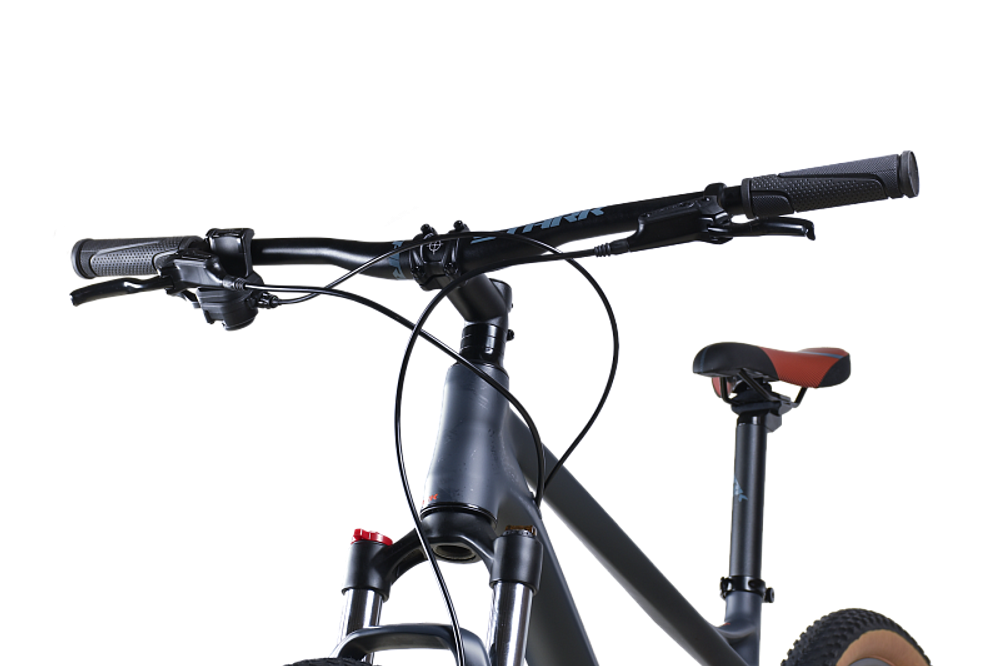 Велосипед 27.5" Stark'25 Hunter 27.3 HD р.16" антрацит матовый оранжевый металлик