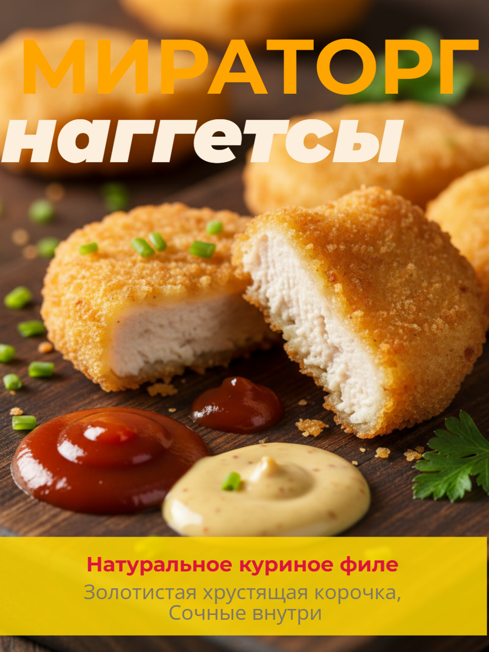 Наггетсы куриные в панировке Сочные "Мираторг" 1,5 кг