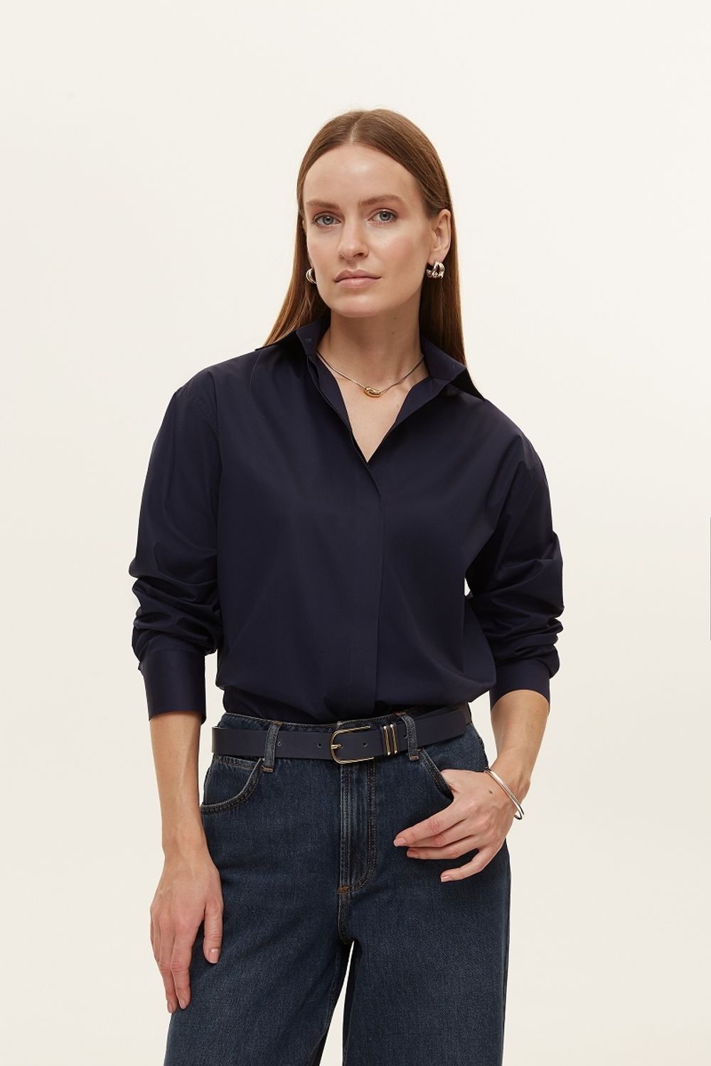 Рубашка Хельсинки чернильно-синий хлопок