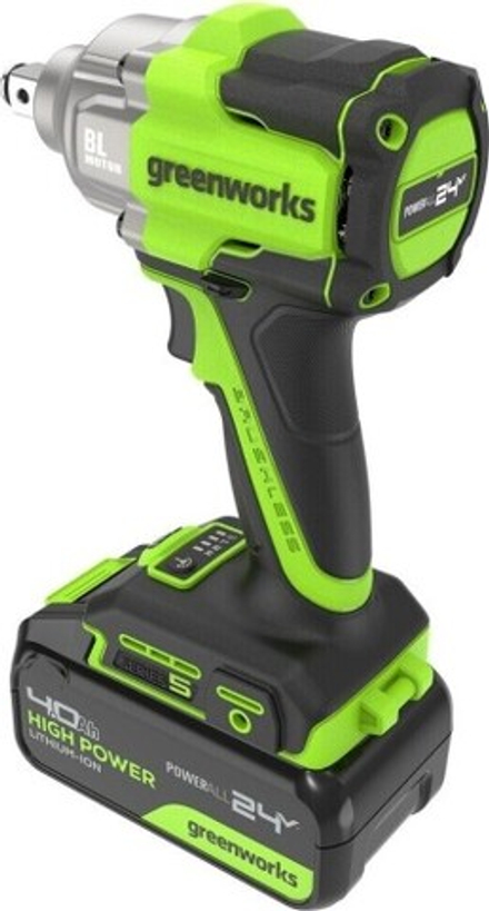 Гайковерт аккумуляторный GREENWORKS IW5500 ударный, 24V, АКБ 4Ач и ЗУ 3805007CUB
