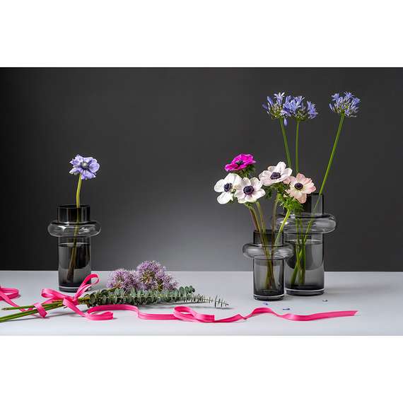 Ваза для цветов Vayr, 26 см, серая