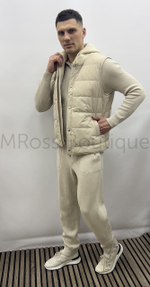 Бежевый мужской спортивный костюм Brunello Cucinelli