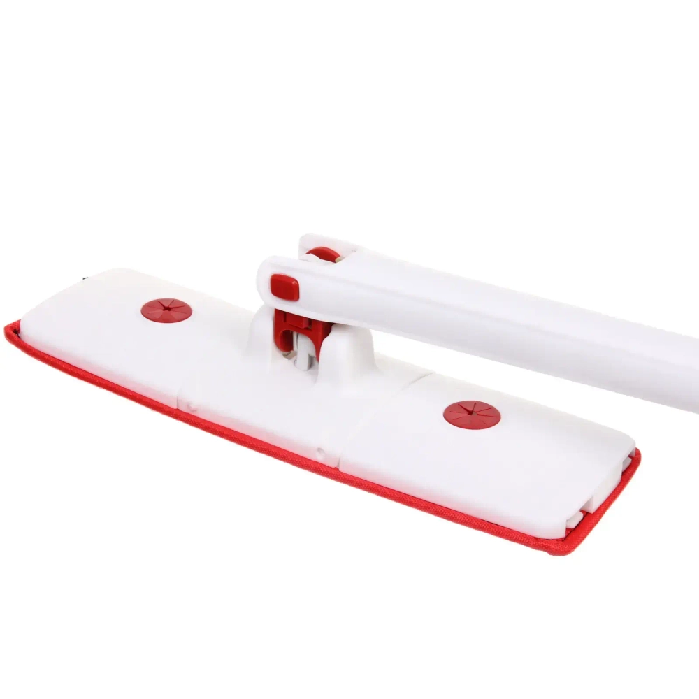 Швабра с отжимом, ручка 125 см. цвет белый в комплекте две насадки