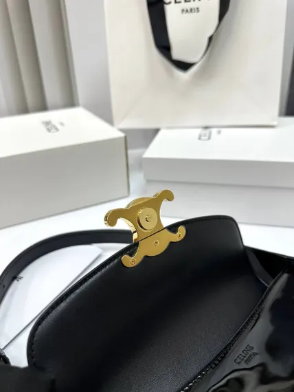 Сумка CELINE TERENCE из лакированной телячьей кожи черный