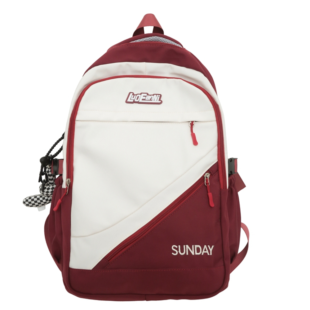 BESSIO Nylon Backpack Regular Unisex Black/Coffee