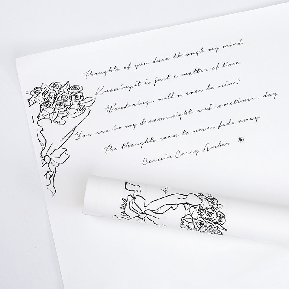 ЛИСТ &quot;Письмо с цветами&quot; 58*58/20шт БЕЛЫЙ