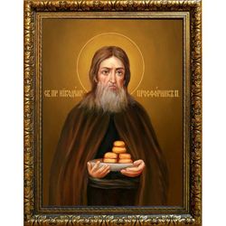 Никодим Печерский, преподобный просфорник. Икона на холсте.