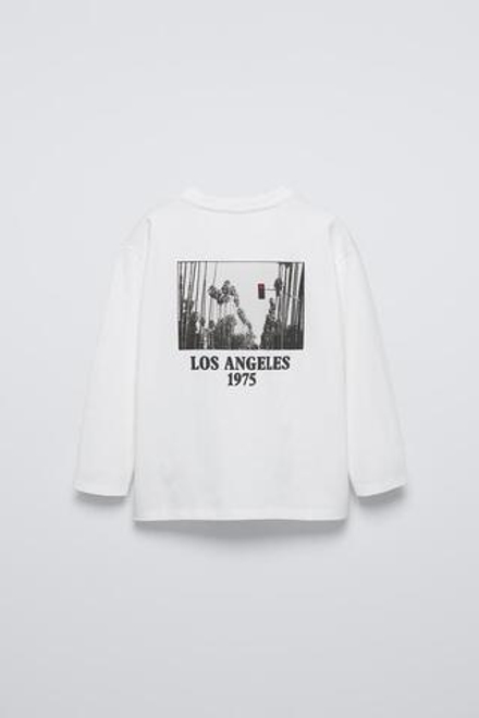 ZARA ФУТБОЛКА С НАДПИСЯМИ, БЕЛЫЙ