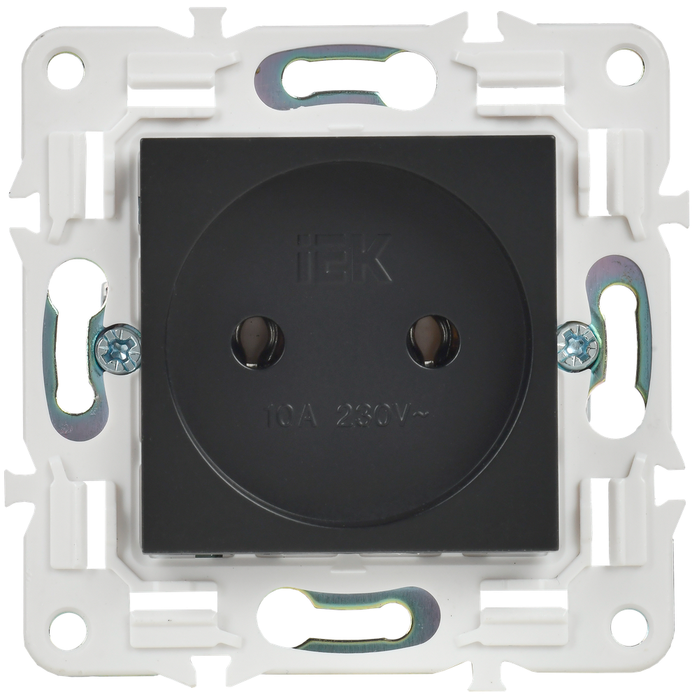 SKANDY Розетка без заземления без защитных шторок 10А SK-R02Bl черный IEK