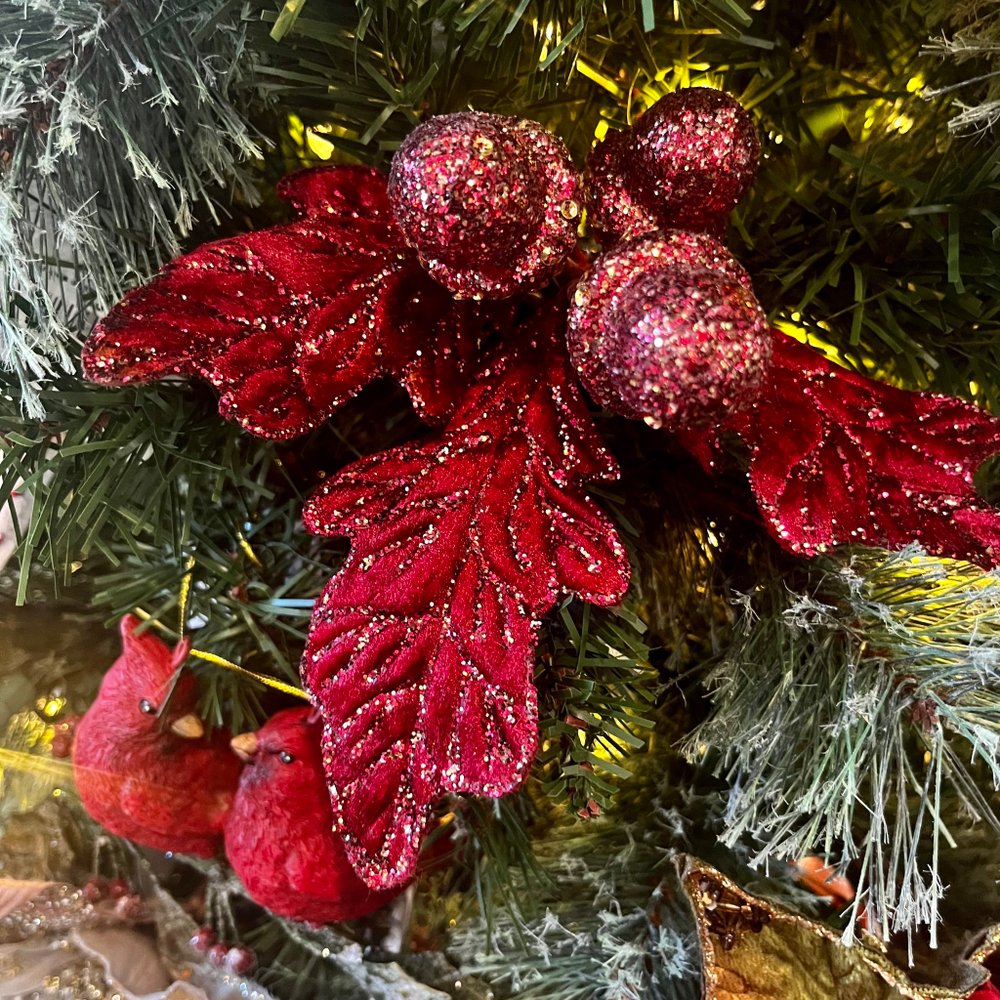 Жёлуди красные на клипсе [Арт. BR32467]