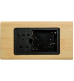 ЯЛ-07-02/ 2 Часы электронные треуг. (жёлтое дерево с оранжевой подсветкой)