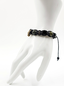 Мужской браслет на руку Змея. Авантюрин и Змеевик