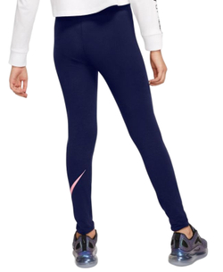 Штаны для девочки теннисные Nike NSW Favorites Swoosh Tight G - blue void/arctic punch