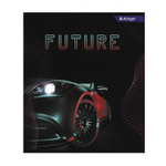 Тетрадь 36л., А5, клетка, Alingar "Future Car", скрепка, мелованный картон (стандарт) , блок офсет, 4 дизайна в пленке т/у