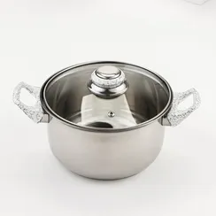 Набор Доляна «Марбл», 8 предметов: ковш 1,5 л, 2 кастрюли 2/3 л, сковорода d=24 см, 4 крышки, стенки 0,3 мм, дно 5 мм